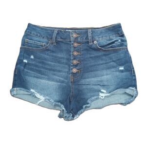 Rewash 7 / 28 Women's Button Fly Medium Wash High Rise Stretch Jean Shorts